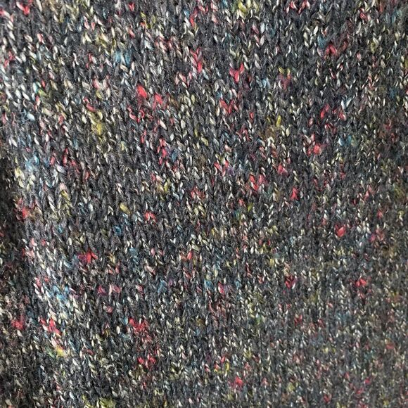 Liz & Company Sweater Size Small Vintage Grey Sweater Fold Over Collar Speckled - Picture 3 of 6